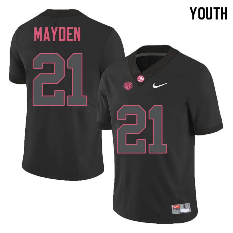 Alabama Crimson Tide Youth Jared Mayden #21 Black NCAA Nike Authentic Stitched College Football Jersey OL16S74DJ